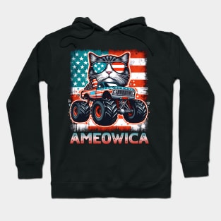 4th of July independence. Monster truck cat lovers Hoodie